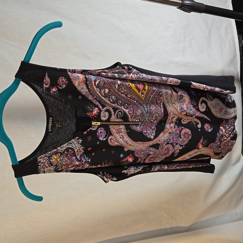 Express, Women's XS, Black, Paisley